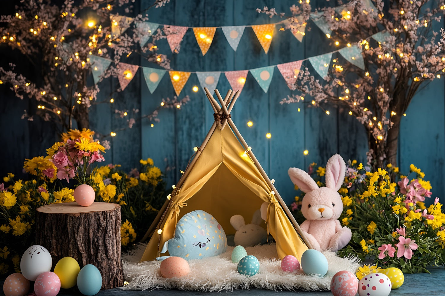 Ostern Backdrops Fotografie Festlicher Hase Gemütliches Zelt Backdrop CSH2-104