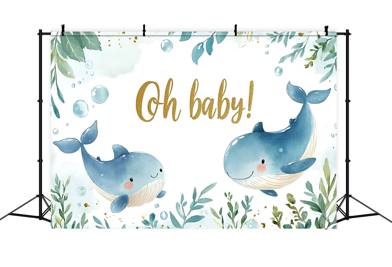 Whale Baby Dusche Hintergrund Ozean Joyful Backdrop CSH2-119