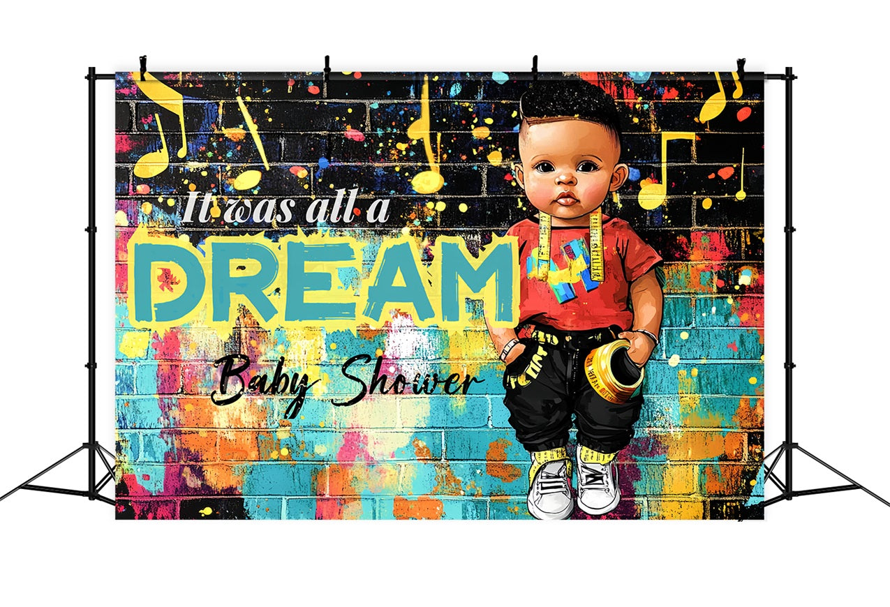 Baby Shower Backdrop Ideen Junge Graffiti Wall Dream Backdrop CSH2-127