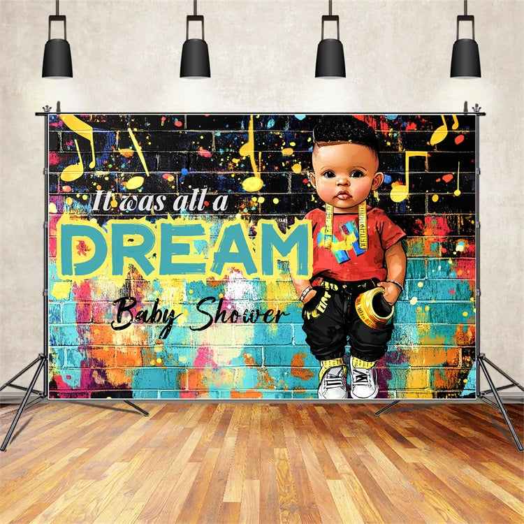 Baby Shower Backdrop Ideen Junge Graffiti Wall Dream Backdrop CSH2-127