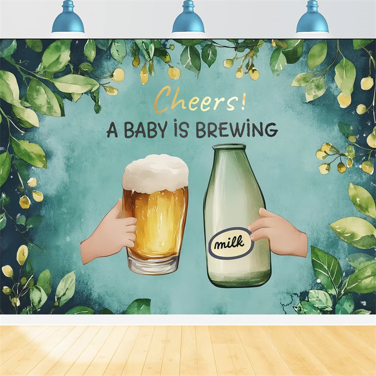 Baby Shower Backdrop Design Brauerei Bier Milch Hintergrund CSH2-136