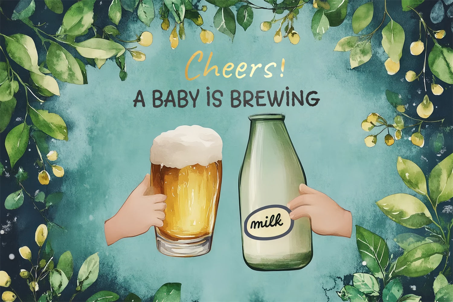 Baby Shower Backdrop Design Brauerei Bier Milch Hintergrund CSH2-136