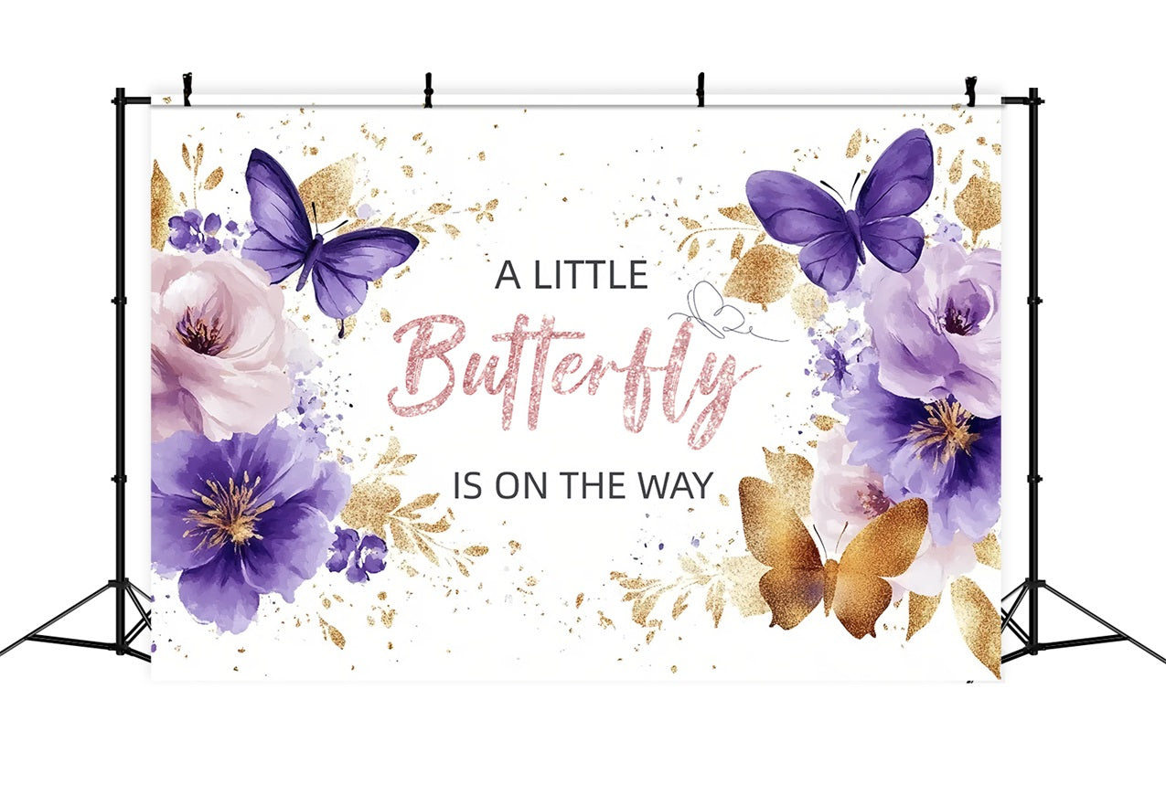 Schmetterling Hintergrund für Baby Dusche funkelnde Blume Hintergrund CSH2-137