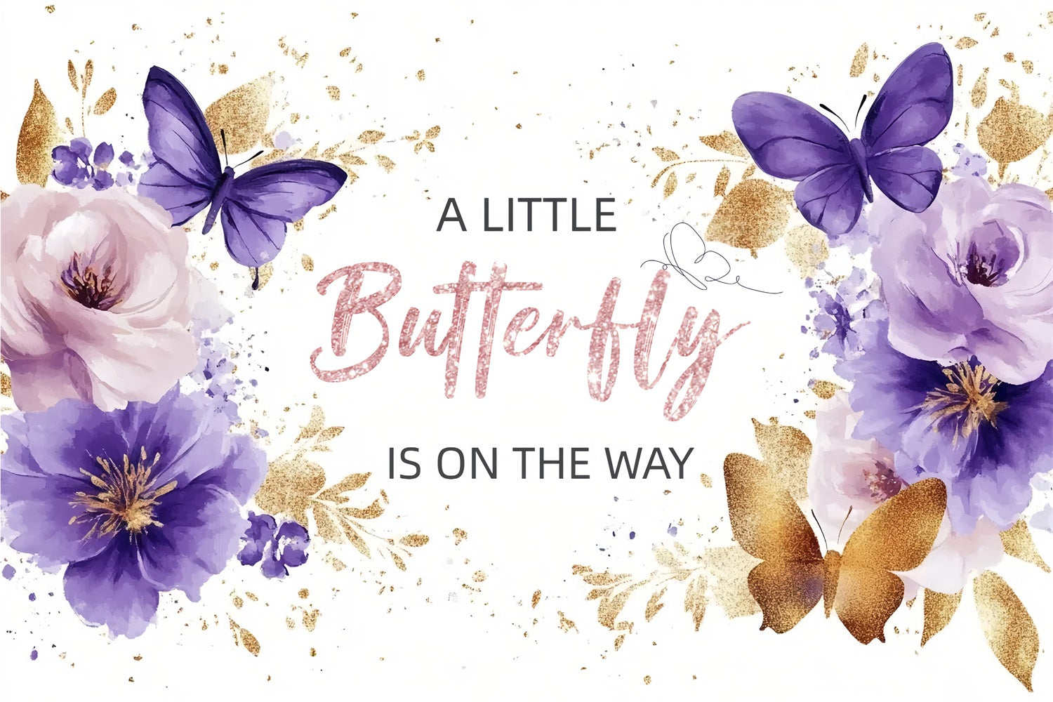 Schmetterling Hintergrund für Baby Dusche funkelnde Blume Hintergrund CSH2-137