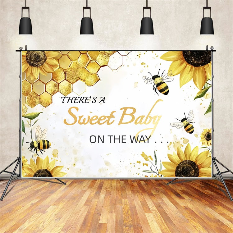 Fotohintergrund Baby Shower auf dem Weg Sonnenblume Hintergrund CSH2-139