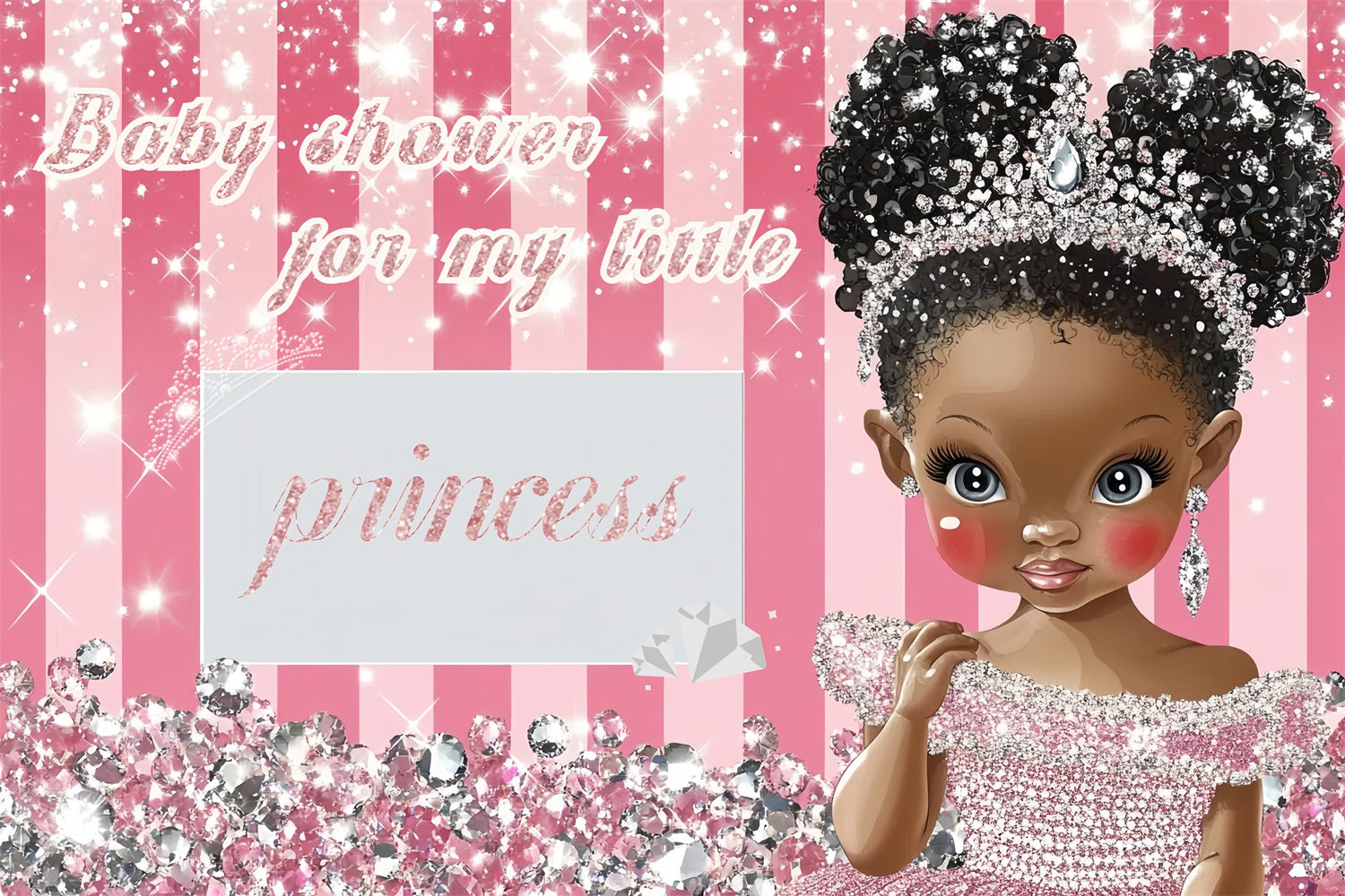 Prinzessin Baby Dusche Backdrop Sparkle Diamond Backdrop CSH2-147