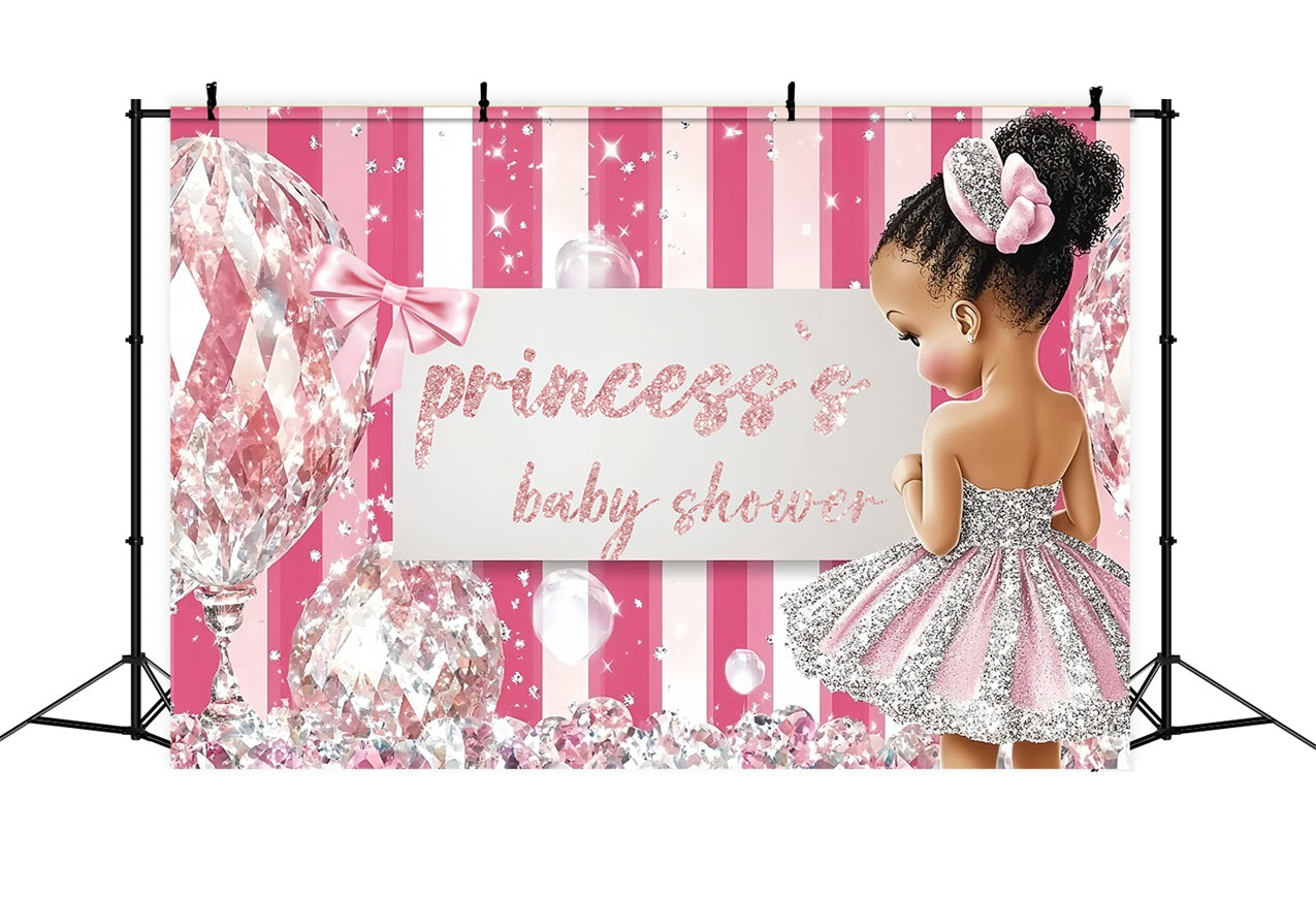 Baby Shower Mädchen Backdrop Glitzernde Diamant Prinzessin Backdrop CSH2-148