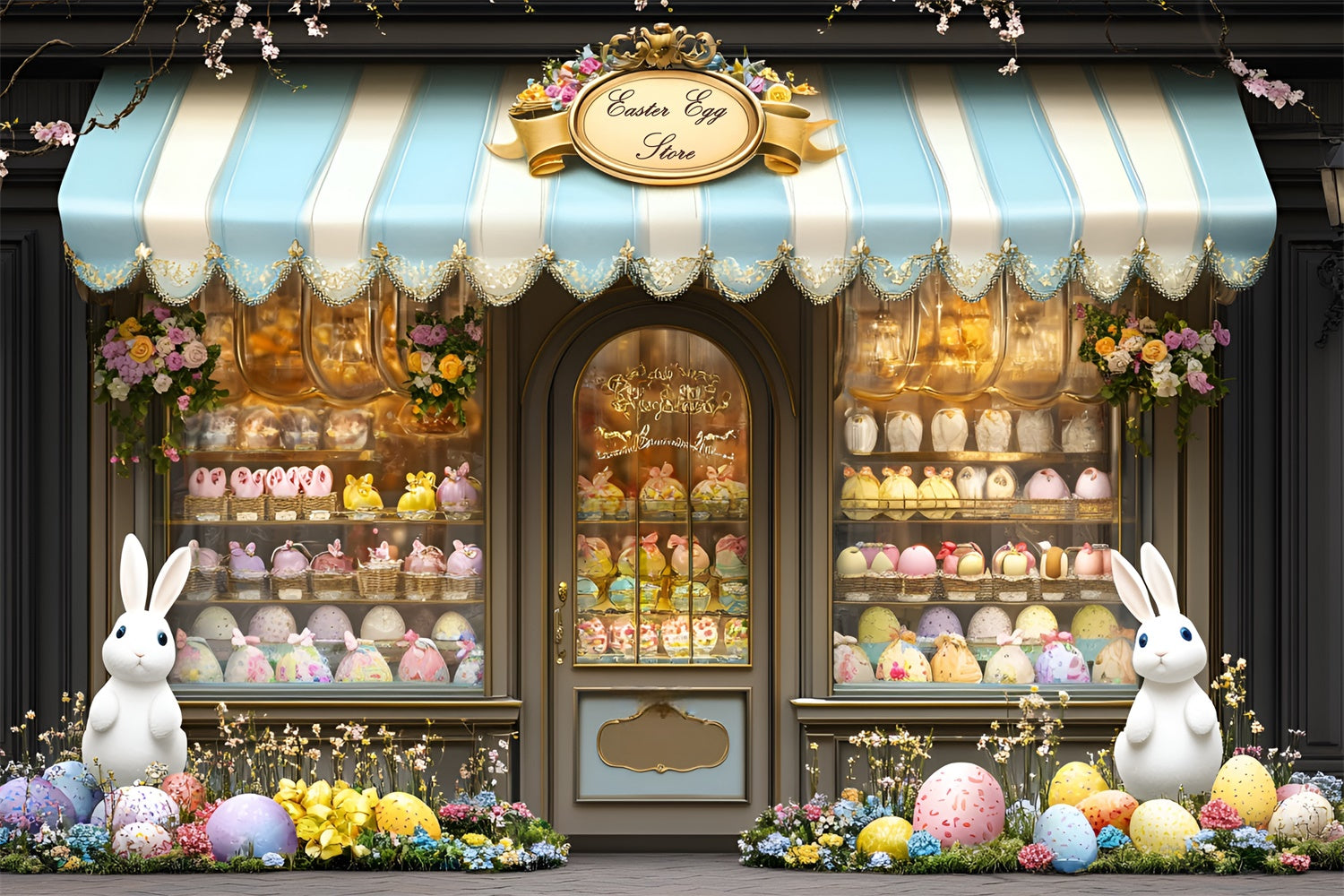 Ostern Foto-Hintergrundbilder Süßes Ei Laden Hasen Hintergrund CSH2-15