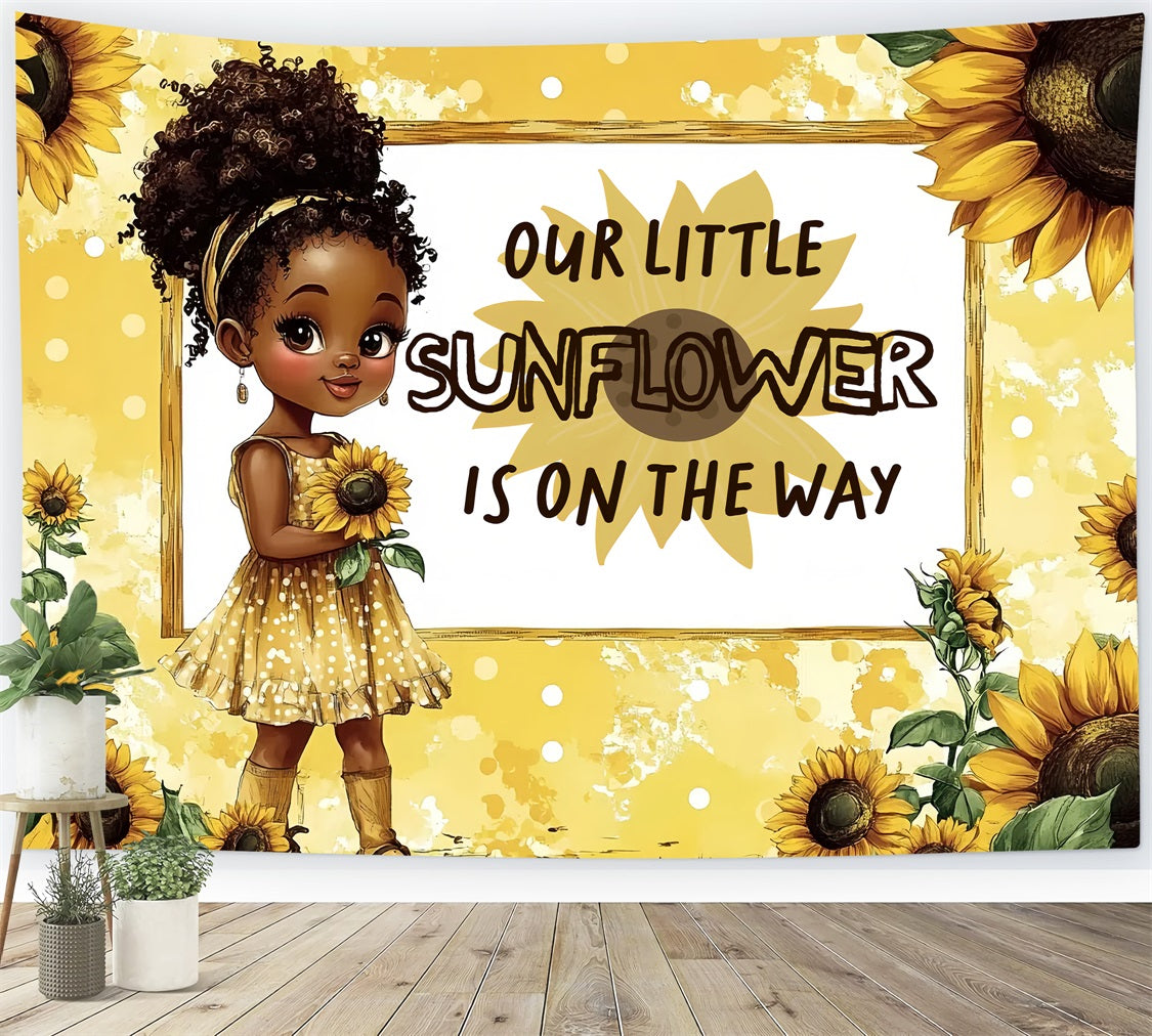 Sonnenblume Hintergrund für Baby Dusche Ankündigung Hintergrund CSH2-150