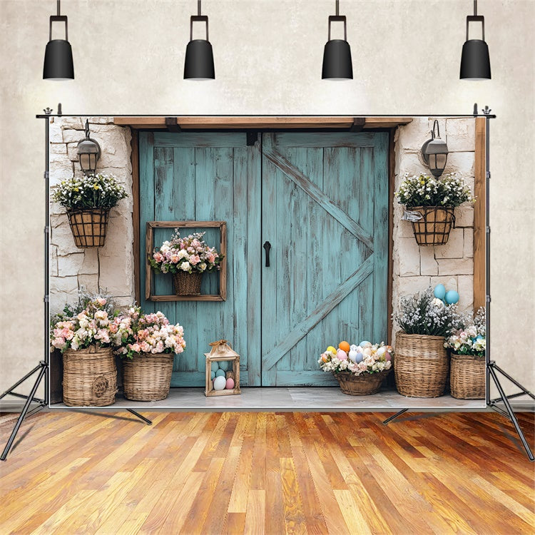 Backdrop für Ostern Lebendige Blumen Eier Display Backdrop CSH2-18