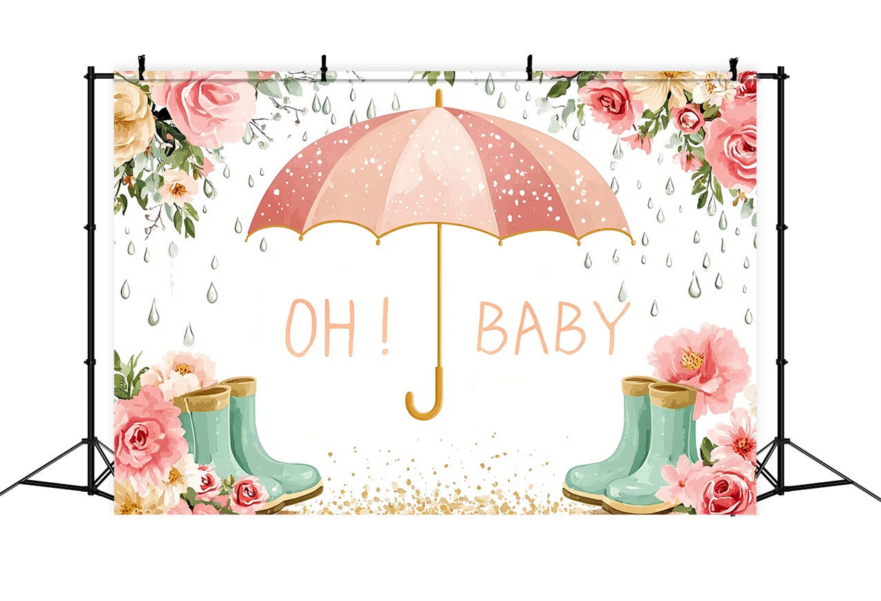 Fotohintergrund für Baby Shower Floral Umbrella Celebration Backdrop CSH2-181