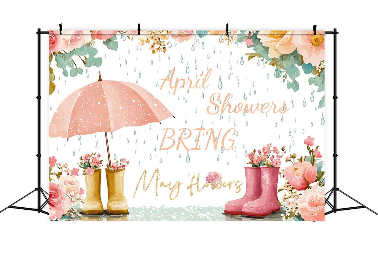 Baby Shower Fotokulissen Rainy Day Blumen Freude Hintergrund CSH2-182