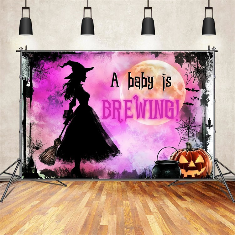 Backdrops für Baby Shower Halloween Hexe Baby Reveal Hintergrund CSH2-187