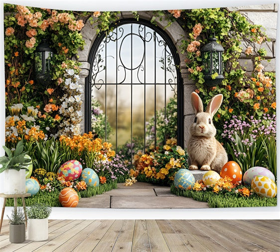 Ostern Backdrops Ideen Floral Bogengang Gemalte Eier Backdrop CSH2-19