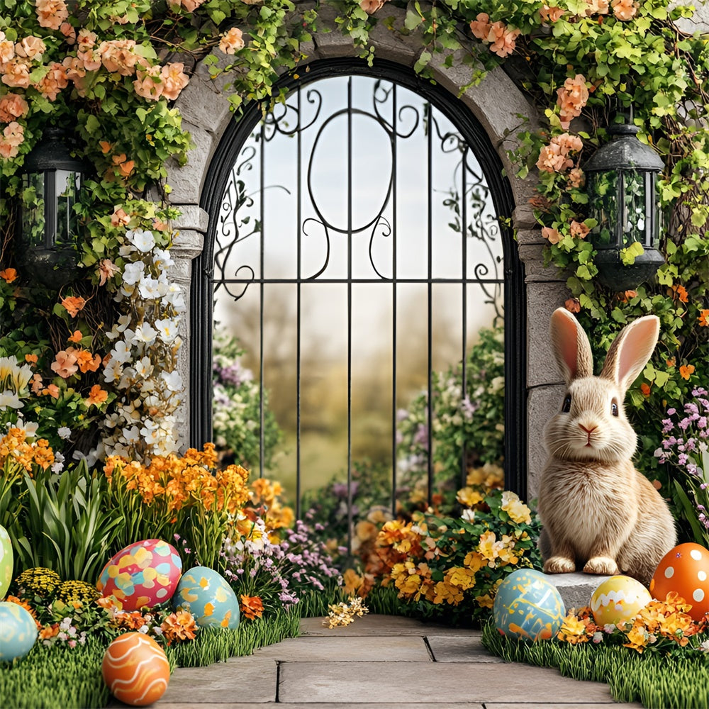 Ostern Backdrops Ideen Floral Bogengang Gemalte Eier Backdrop CSH2-19