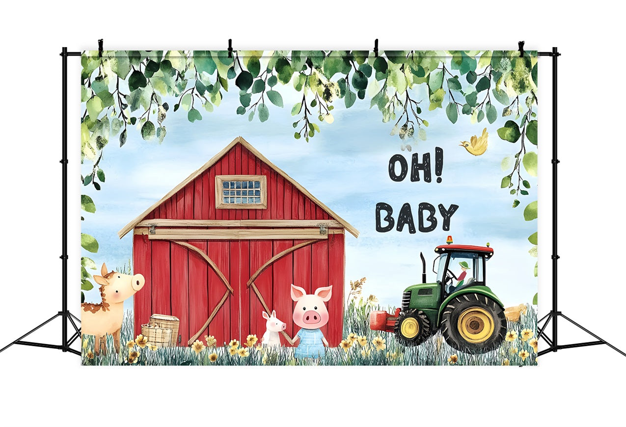 Fotohintergrund für Baby-Dusche Scheune Baby Willkommen Hintergrund CSH2-192