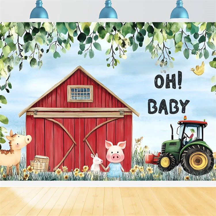 Fotohintergrund für Baby-Dusche Scheune Baby Willkommen Hintergrund CSH2-192
