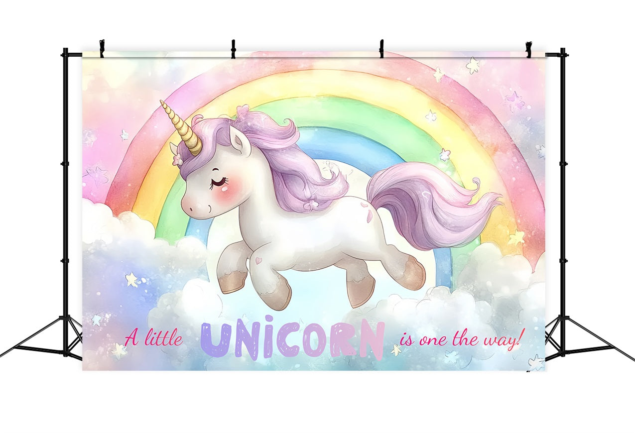 Baby Shower Backdrop Mädchen Dreamy Einhorn Regenbogen Backdrop CSH2-211