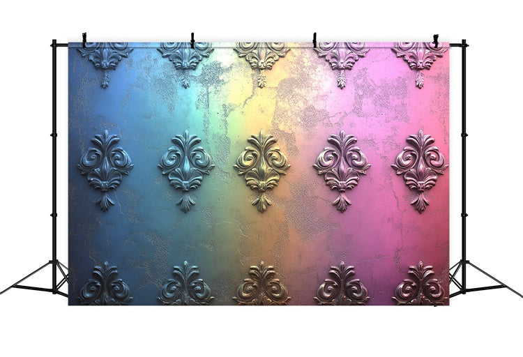 Vintage-Wandhintergrund Bunt geprägter Metalldesign-Hintergrund CSH2-222