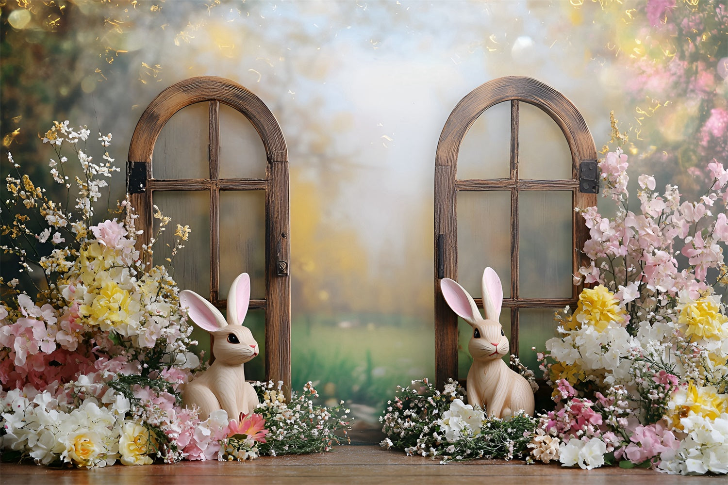 Ostern Backdrops Fotografie Pastell Hase Blumengarten Backdrop CSH2-23