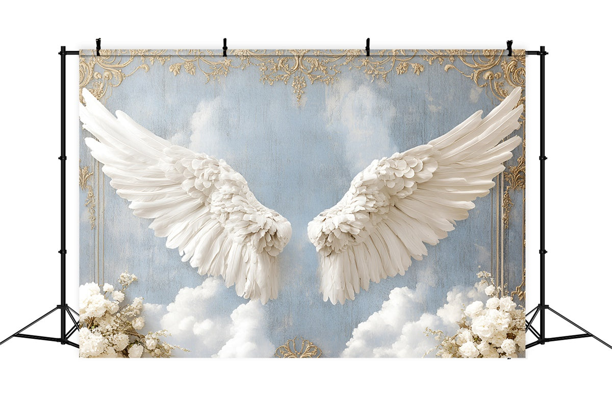 Vintage Wall Backdrop Zarte Engelsflügel Wolke Hintergrund CSH2-239