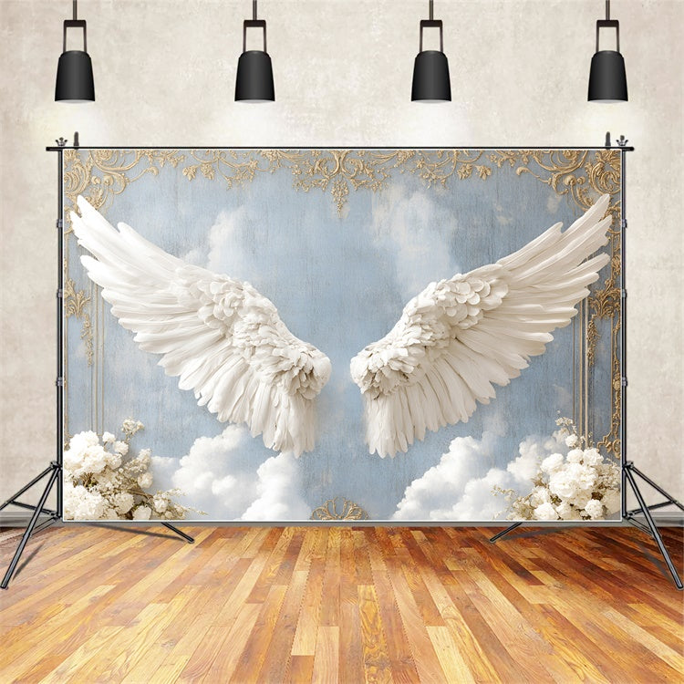 Vintage Wall Backdrop Zarte Engelsflügel Wolke Hintergrund CSH2-239