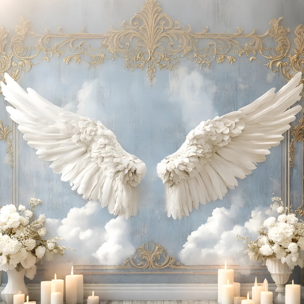 Vintage Wall Backdrop Zarte Engelsflügel Wolke Hintergrund CSH2-239
