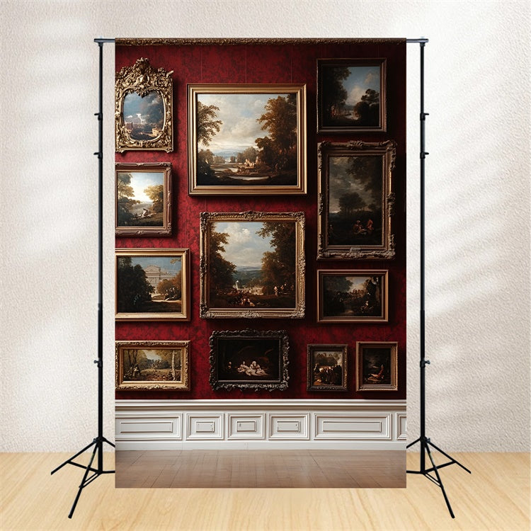 Rote Wand Backdrop Vintage Gerahmte Rote Wand Backdrop CSH2-247