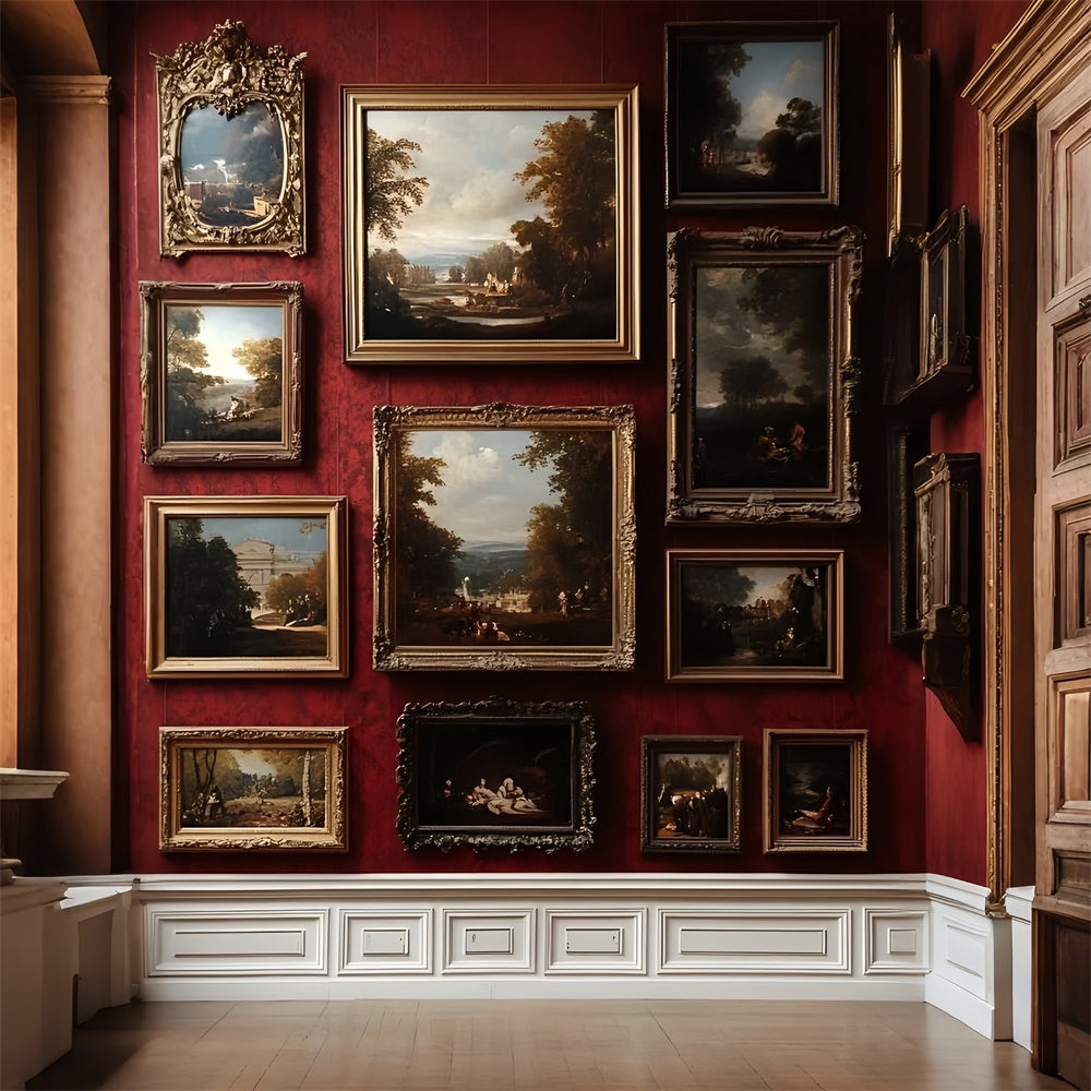 Rote Wand Backdrop Vintage Gerahmte Rote Wand Backdrop CSH2-247