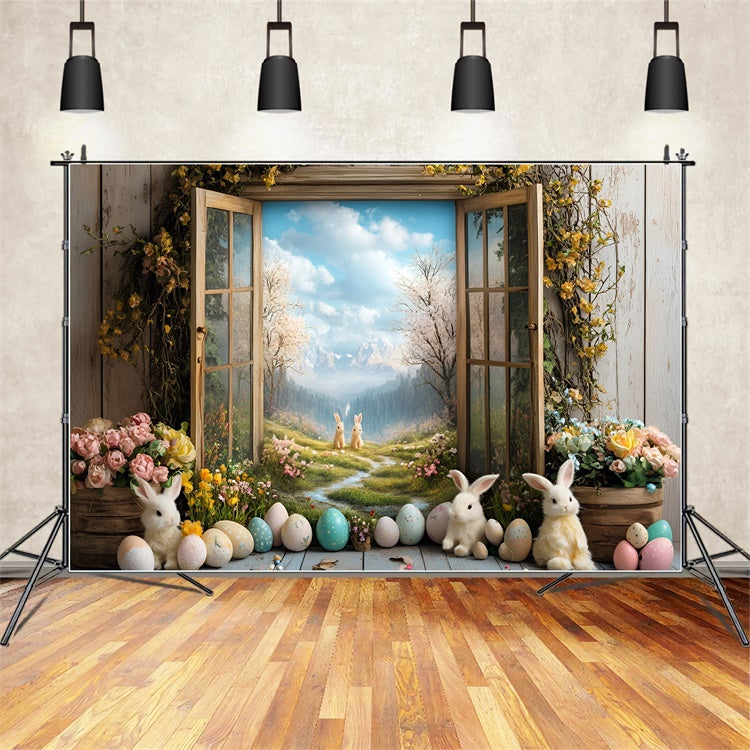 Backdrop für Ostern Vibrant Bunnies Garden Pathway Backdrop CSH2-26