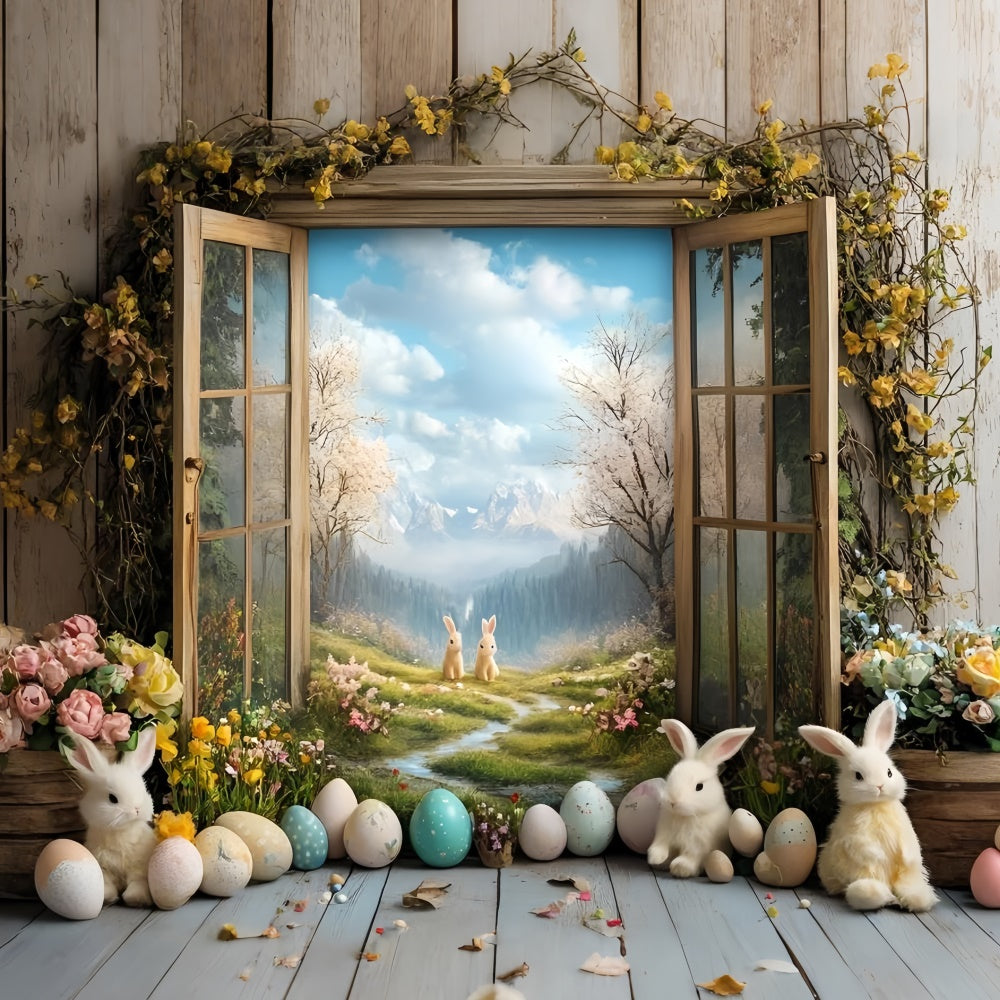 Backdrop für Ostern Vibrant Bunnies Garden Pathway Backdrop CSH2-26