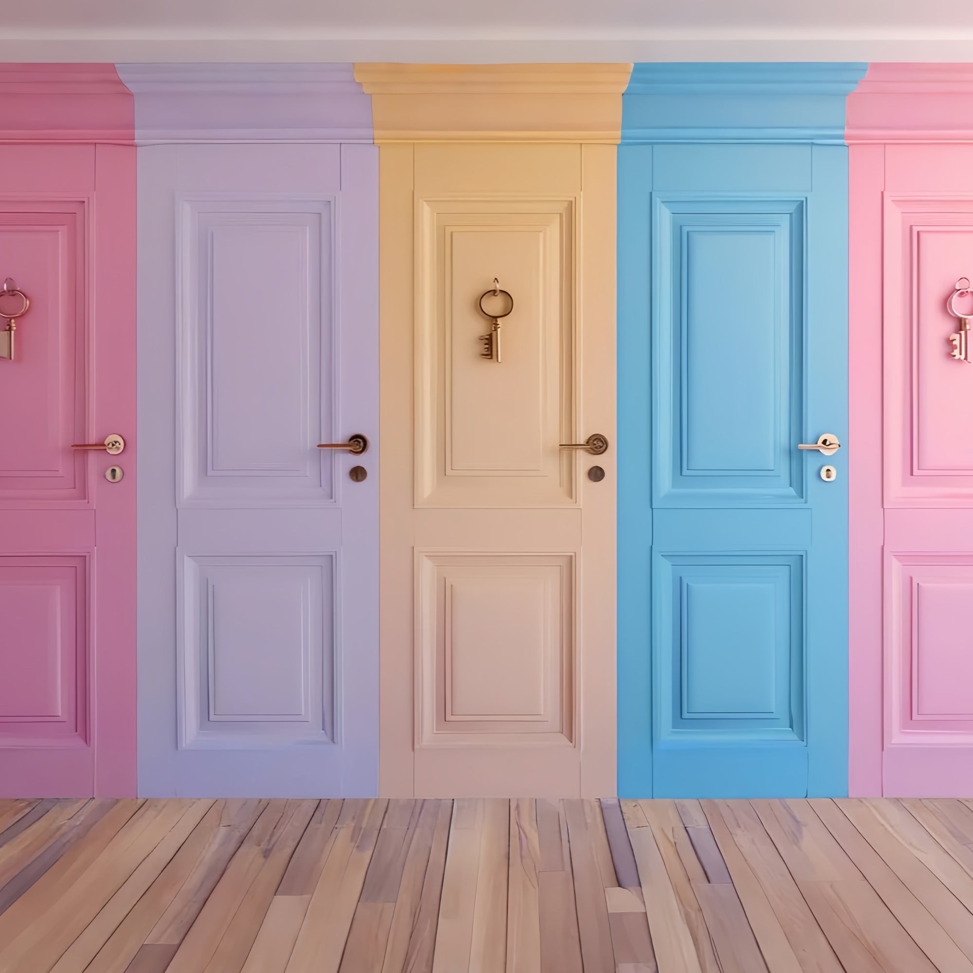 Vintage Wall Backdrop Vibrant Pastell Türen Hintergrund CSH2-263