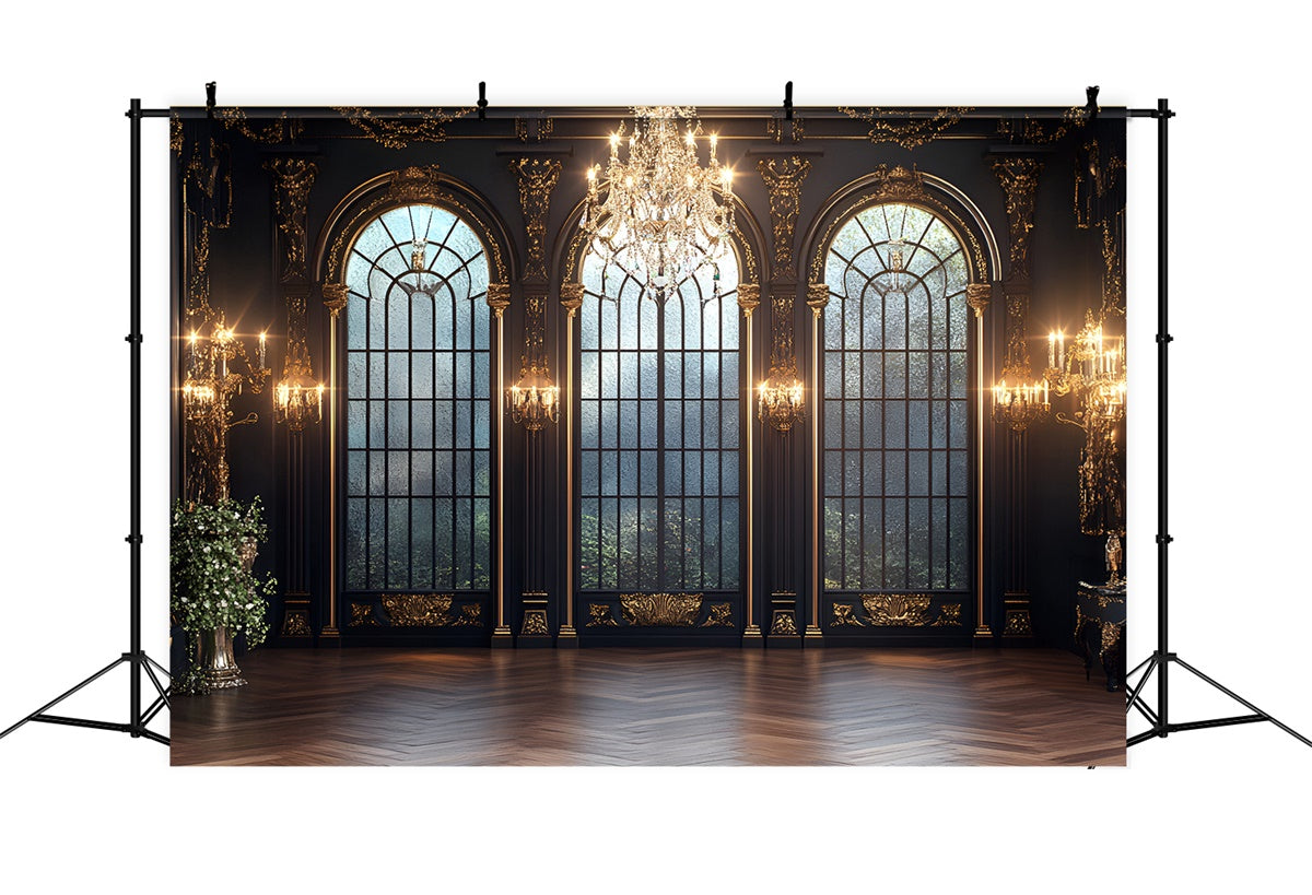 Vintage Wandhintergrund Königlich Ballsaal Bogenfenster Backdrop CSH2-269