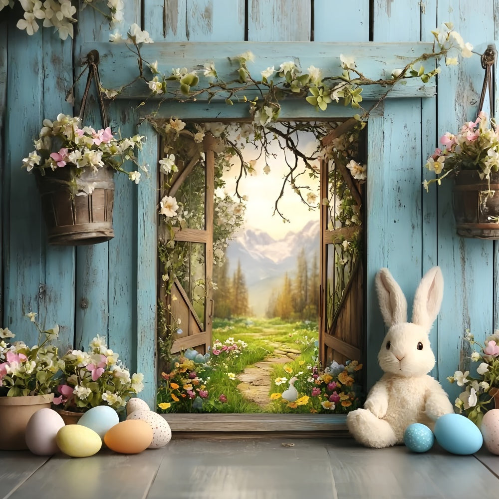 Ostern Fotohintergrund Enchanted Window Frühlingsblumen Hintergrund CSH2-27