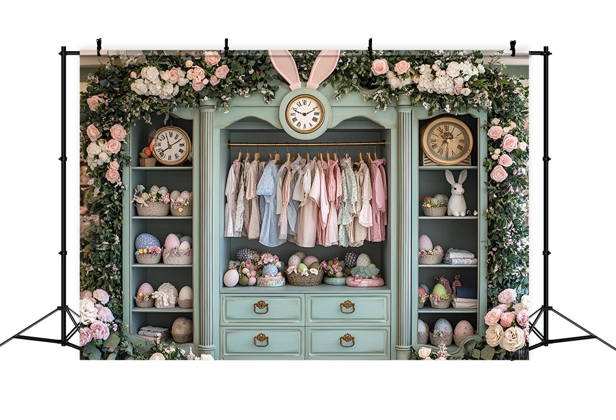 Ostern Backdrops Ideen Vintage Bunny Wardrobe Display Backdrop CSH2-44