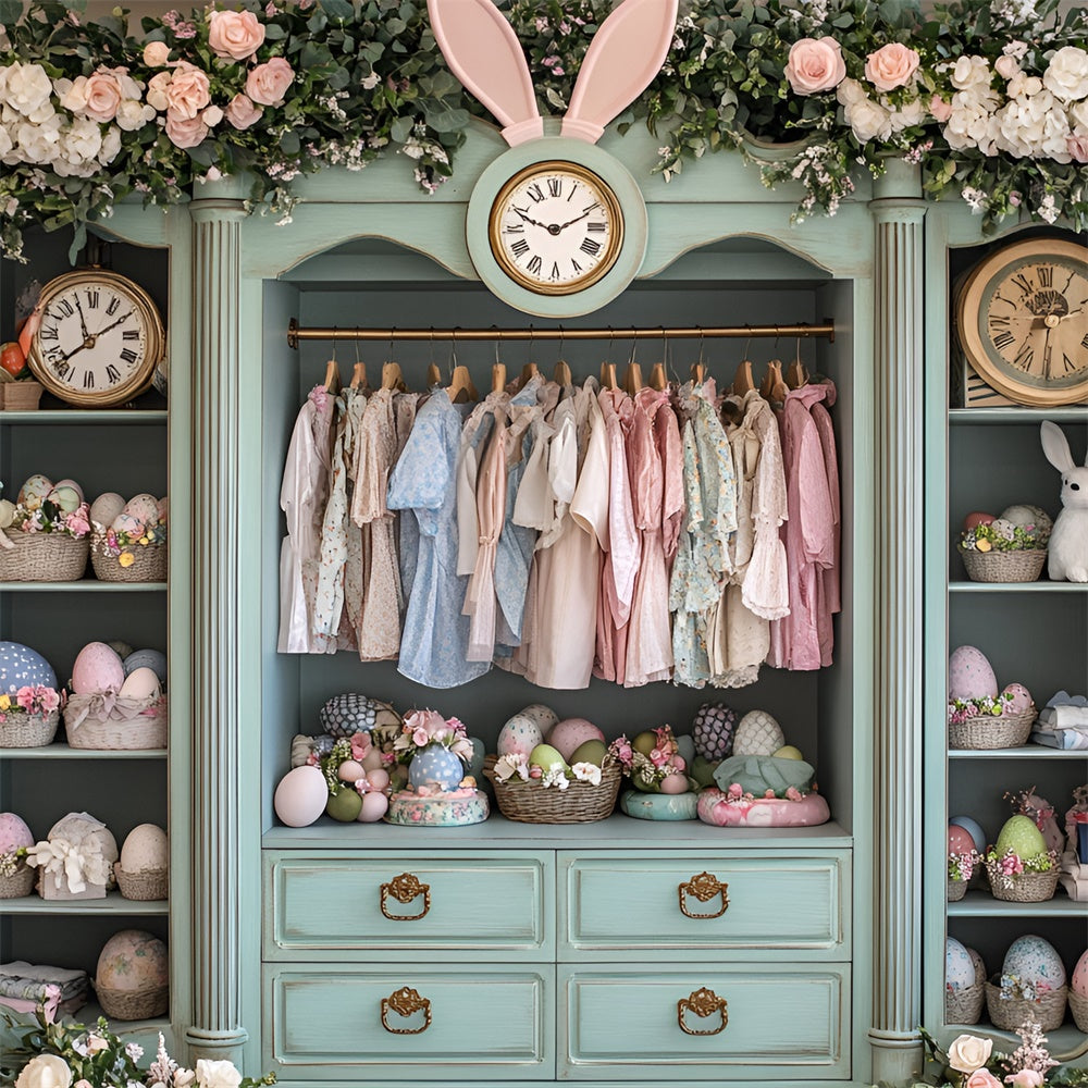 Ostern Backdrops Ideen Vintage Bunny Wardrobe Display Backdrop CSH2-44