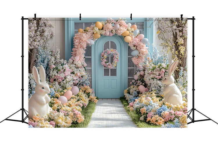 Ostern Backdrops für Fotografie Frühlingsblüte Gateway Eier Backdrop CSH2-46