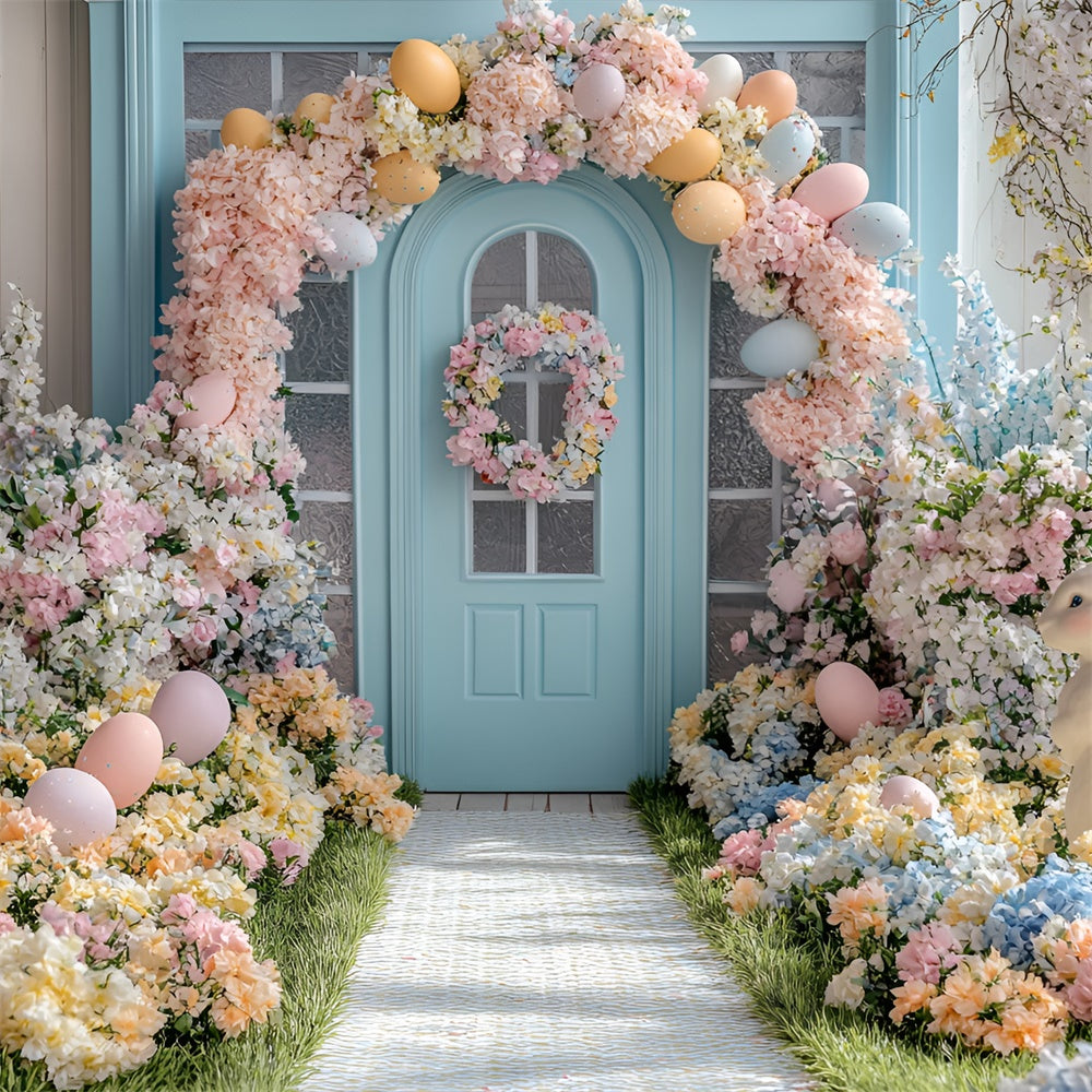 Ostern Backdrops für Fotografie Frühlingsblüte Gateway Eier Backdrop CSH2-46