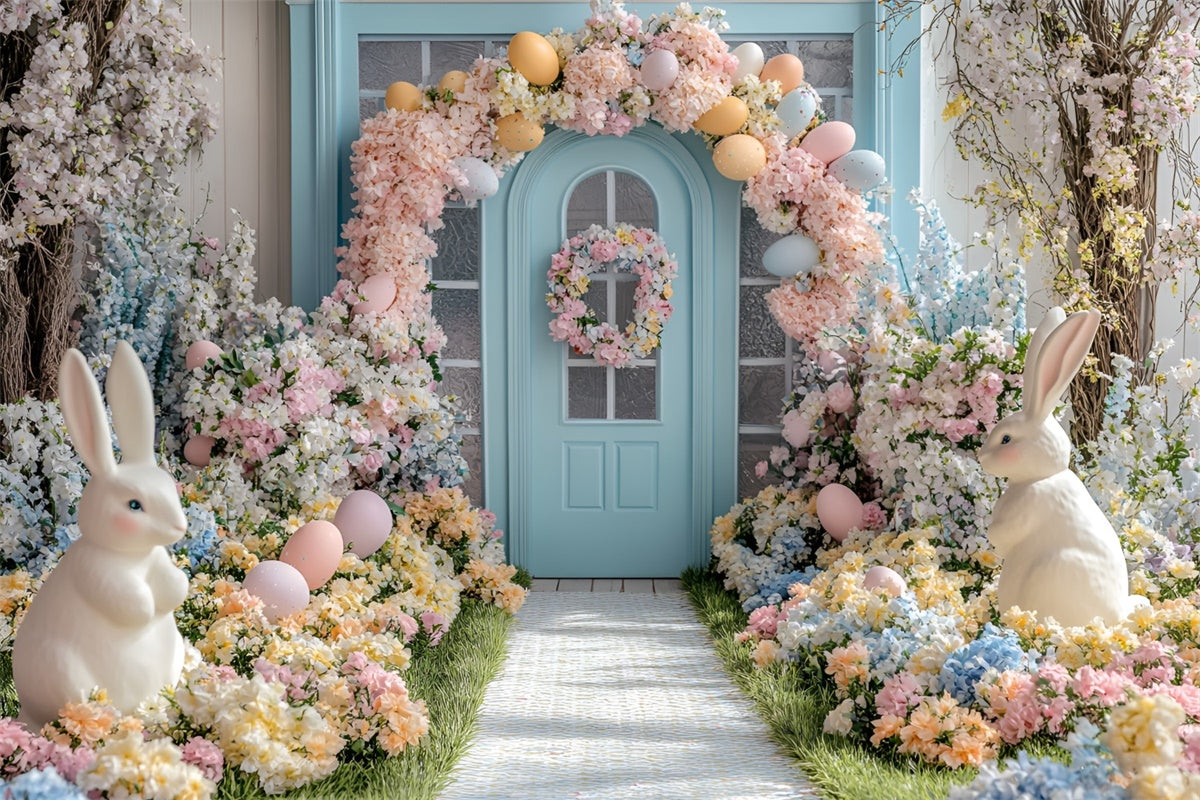 Ostern Backdrops für Fotografie Frühlingsblüte Gateway Eier Backdrop CSH2-46
