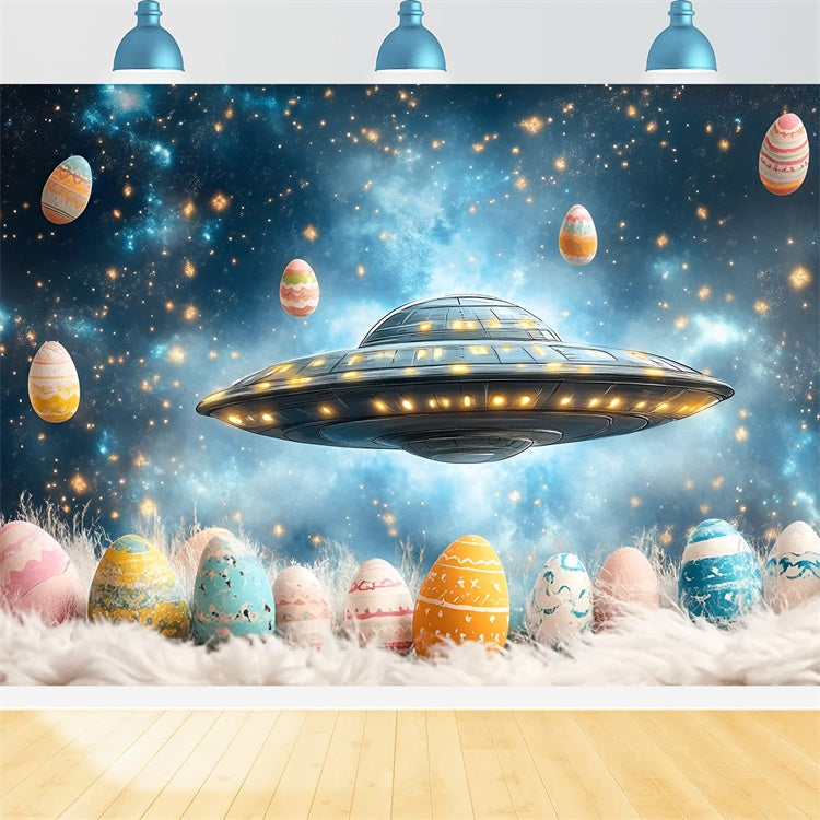 Ostern Fotohintergrund Weltraumabenteuer Eiersammlung Backdrop CSH2-48