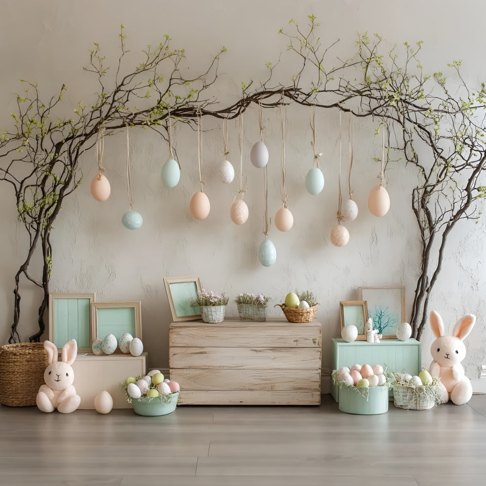 Ostern Fotografie Backdrops Hängendes Ei Plüschhasen Backdrop CSH2-50