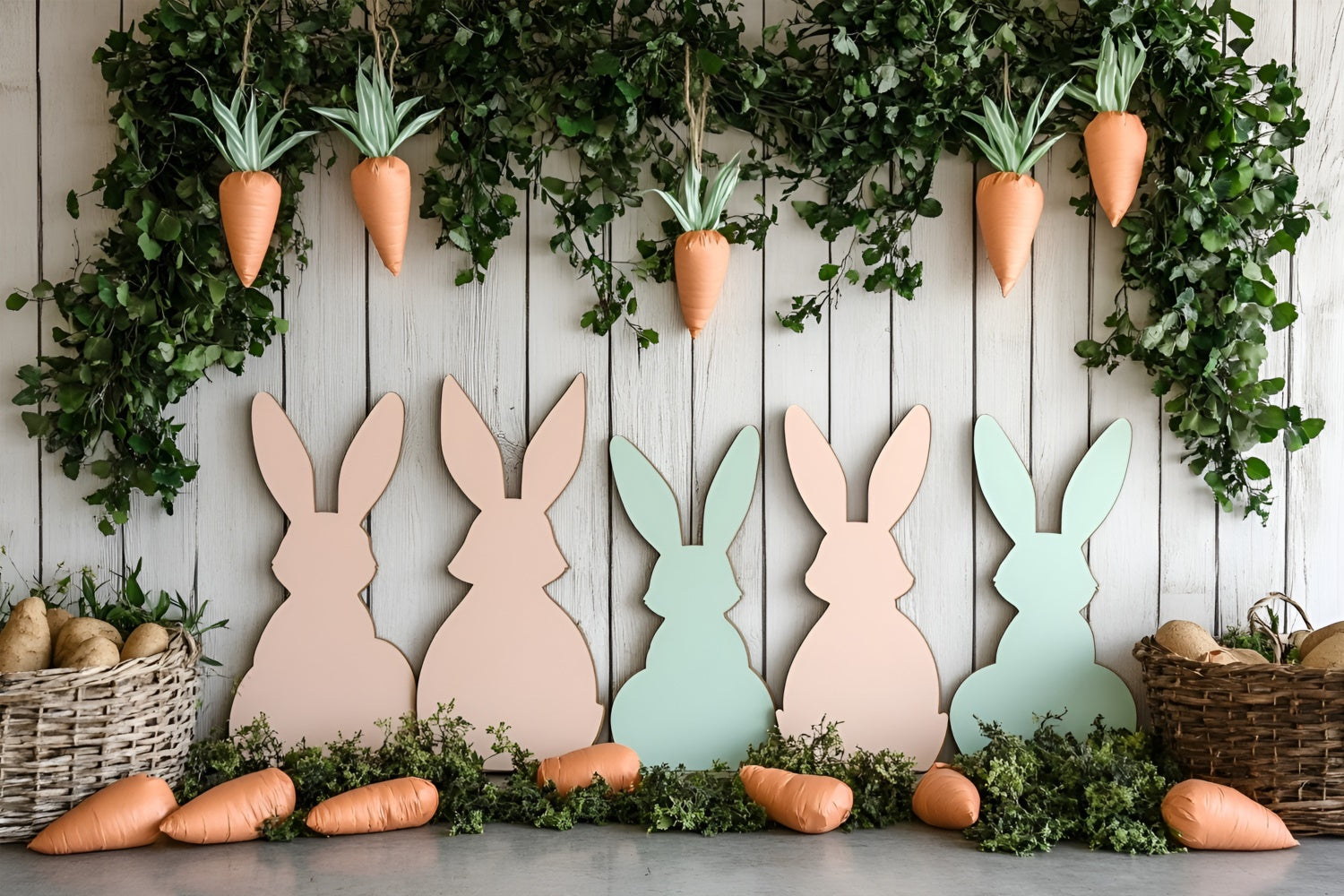 Ostern Backdrops Ideen Karotte-Thema Bunny Display Backdrop CSH2-56