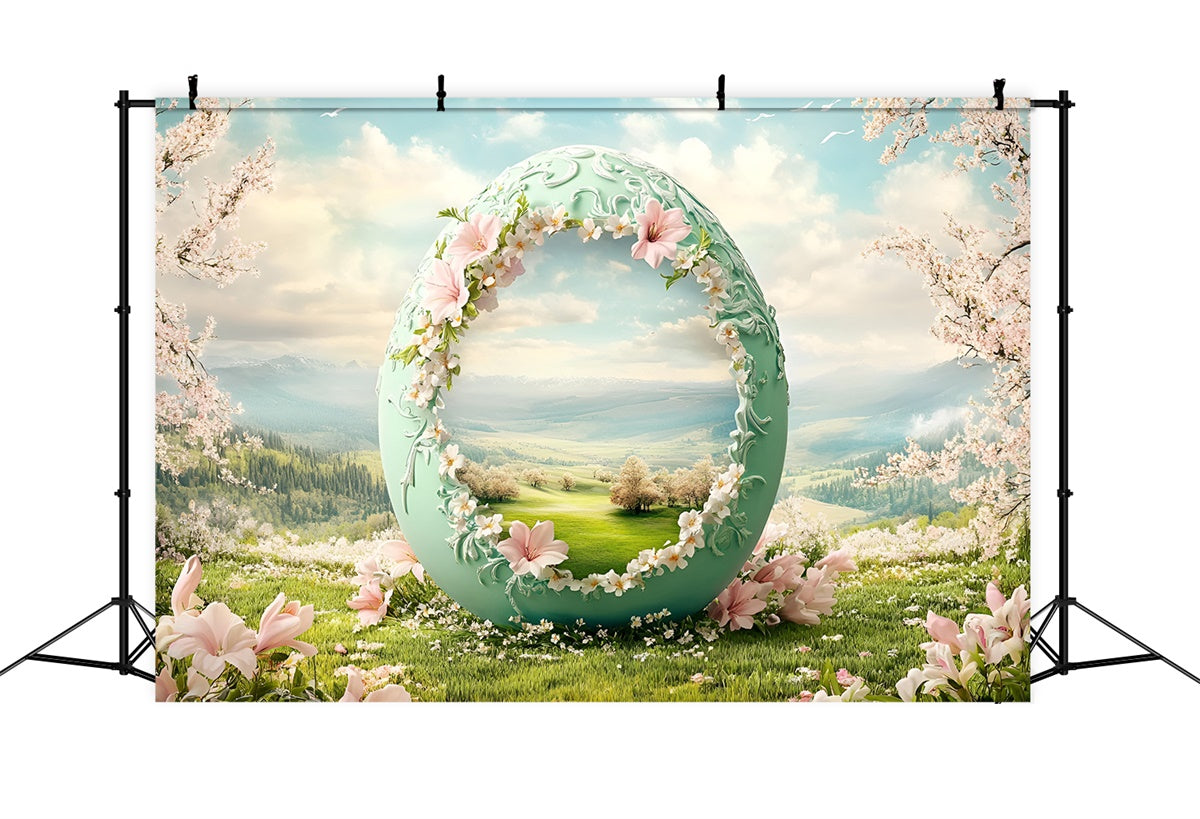 Ostern Backdrops Fotografie Pastell Blüte Wiese Ei Backdrop CSH2-74