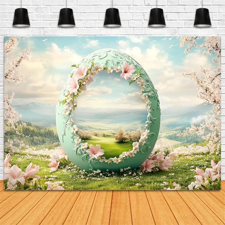 Ostern Backdrops Fotografie Pastell Blüte Wiese Ei Backdrop CSH2-74