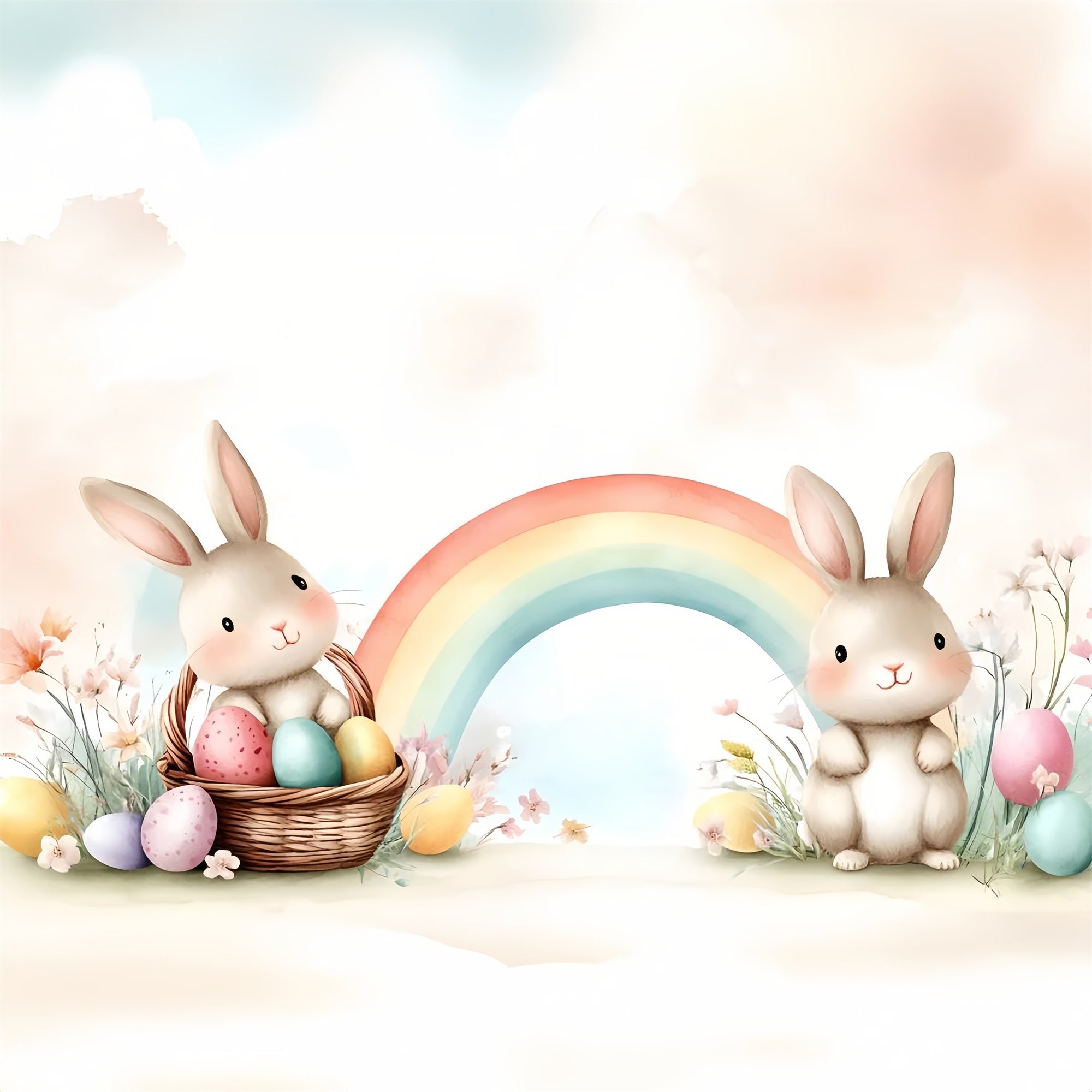 Ostern Foto-Hintergründe Sweet Bunny Rainbow Delight Backdrop CSH2-77