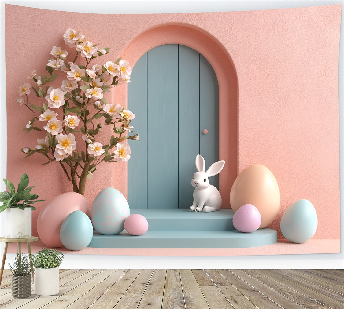 Fotografie Ostern Backdrop Pastell Charm Bunny Tür Hintergrund CSH2-79