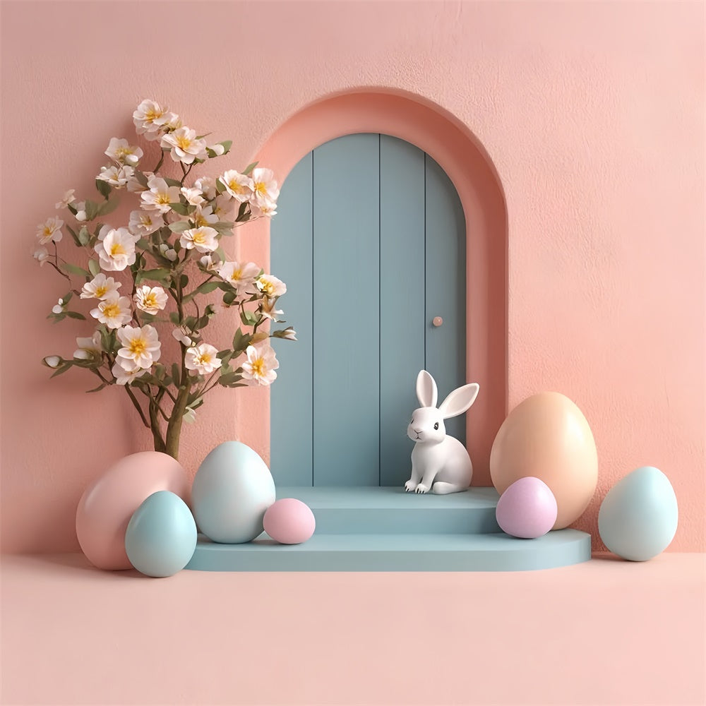 Fotografie Ostern Backdrop Pastell Charm Bunny Tür Hintergrund CSH2-79