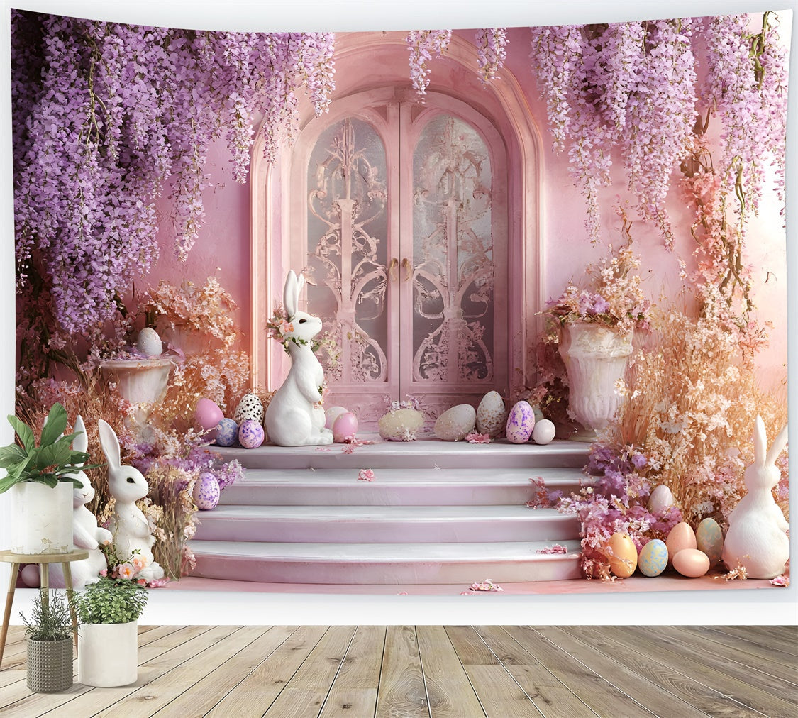 Ostern Fotohintergrund Verzauberte Osterhasen Bogen Hintergrund CSH2-81