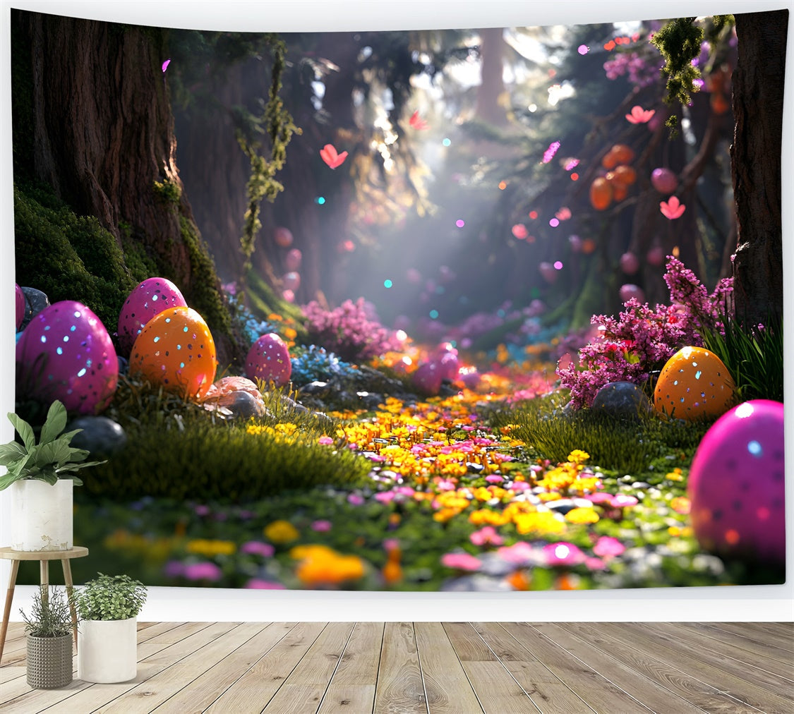 Fotokulissen für Ostern Fantasy Forest Egg Trail Backdrop CSH2-82