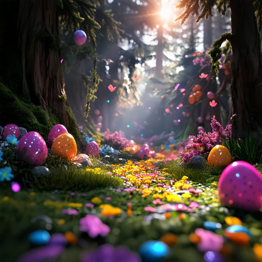 Fotokulissen für Ostern Fantasy Forest Egg Trail Backdrop CSH2-82